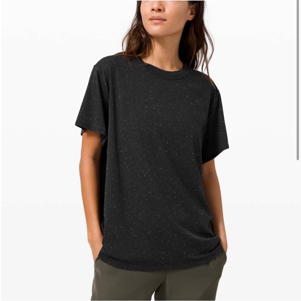 Lululemon All Yours Boyfriend Tee Sz 6 In Black / White